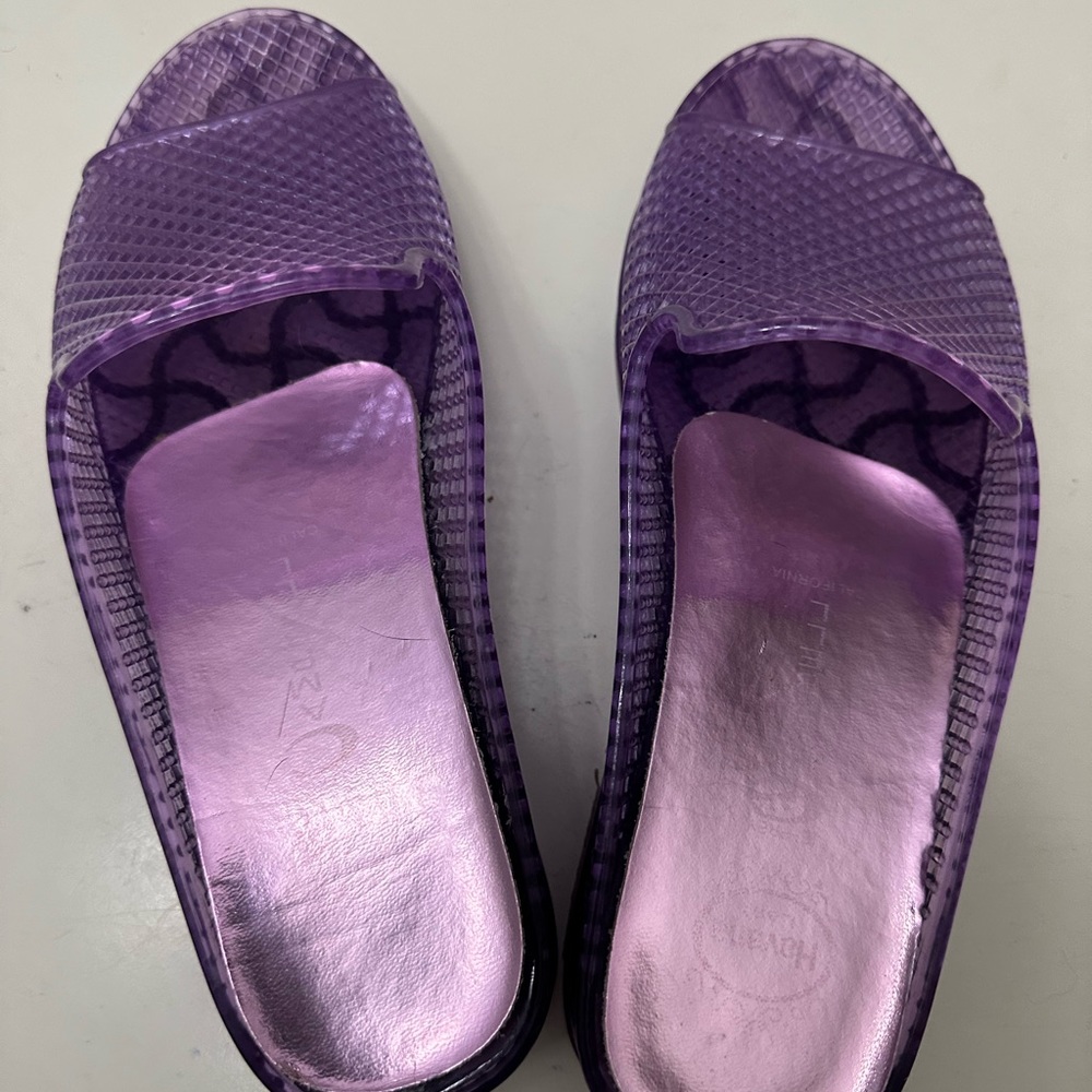 Jeffrey Campbell Purple Jelly Slide Sandals - Picture 4 of 6